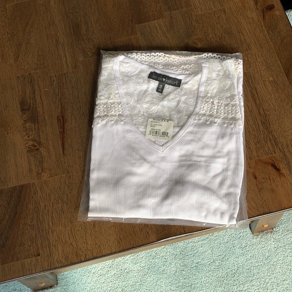 White Lace-Yoke Tiered Tank - Picture 5 of 6